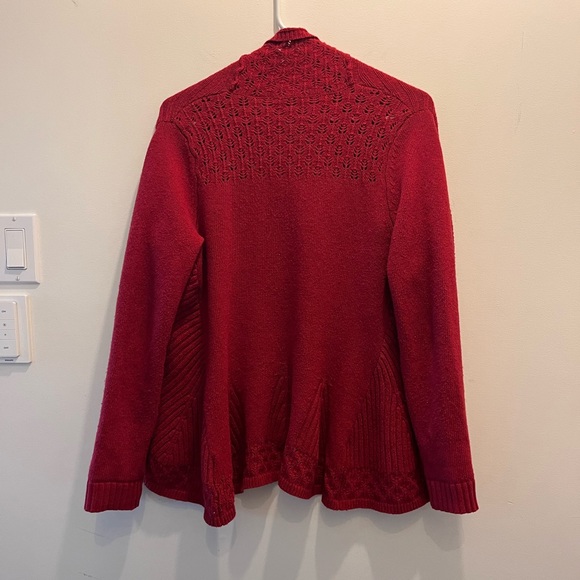 Anthropologie: Rich Red Knitted Cardigan - Picture 2 of 5